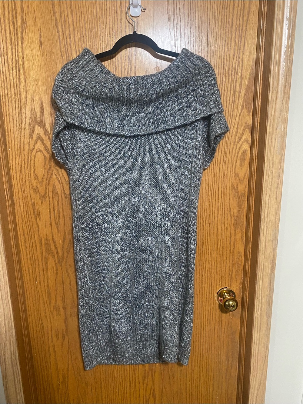 Cozy Gray Knit Sweater Dress